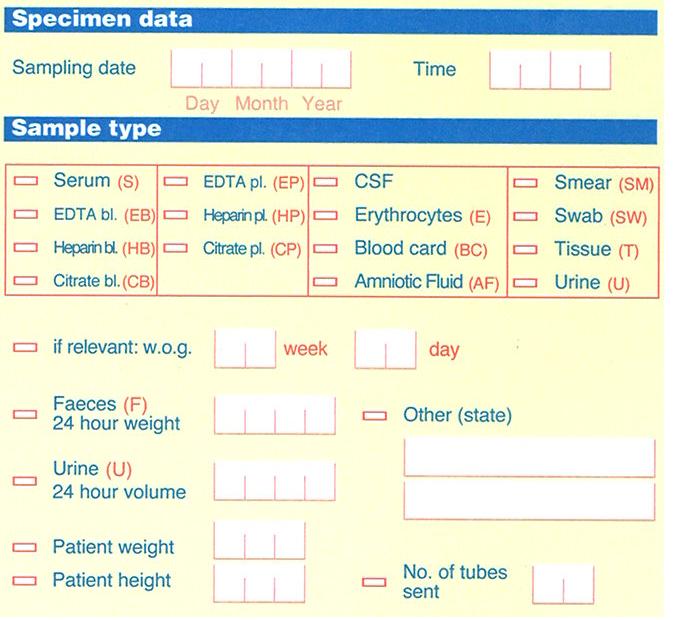 Specimen Data Request Form